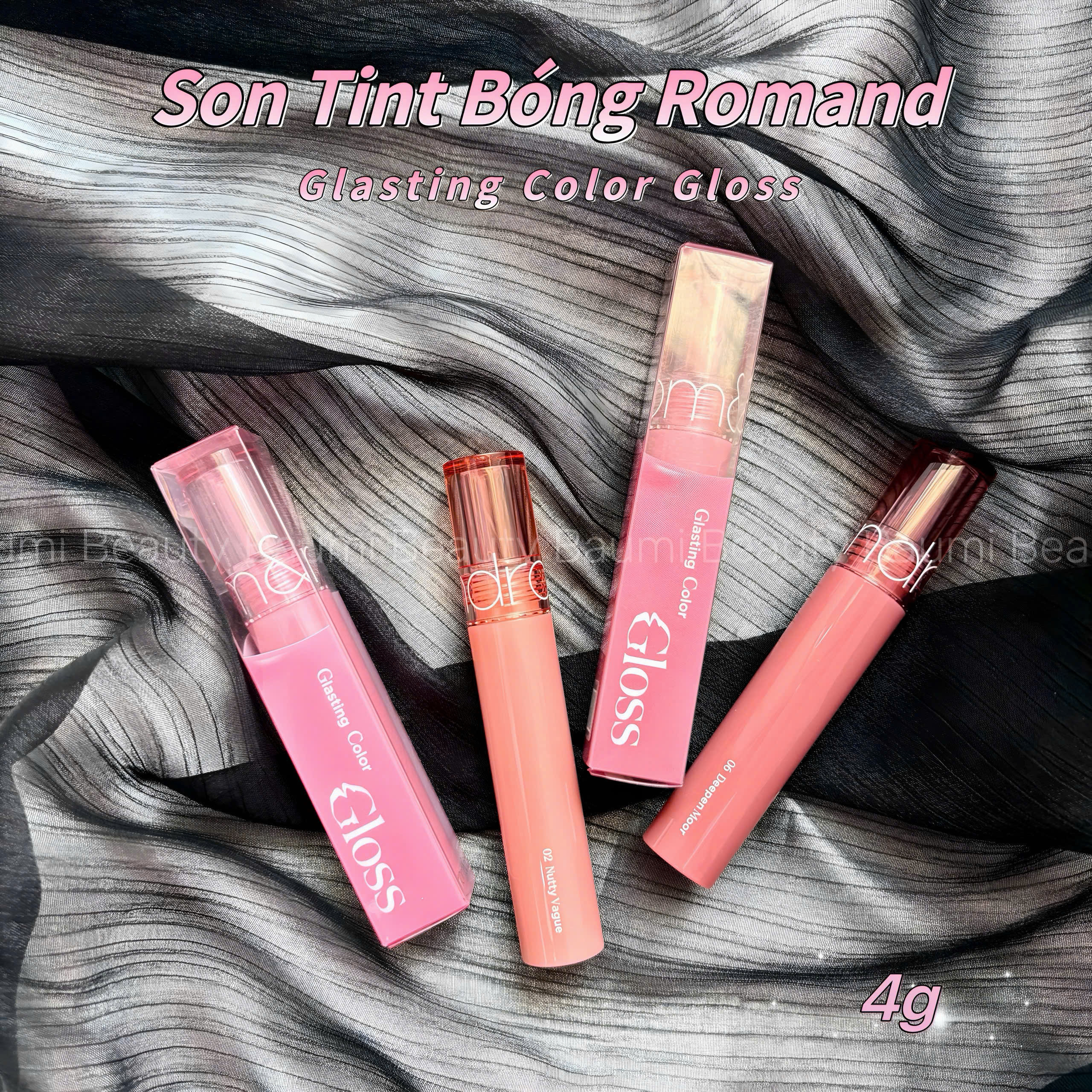 Son tint bóng Romand Glasting Color Gloss 4g - Hàn Quốc #03 Rose Finch