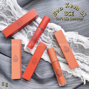 Son kem lì cho môi mềm mịn BA C E Soft Lip Lacquer 6g - Hàn Quốc #Tawny Red