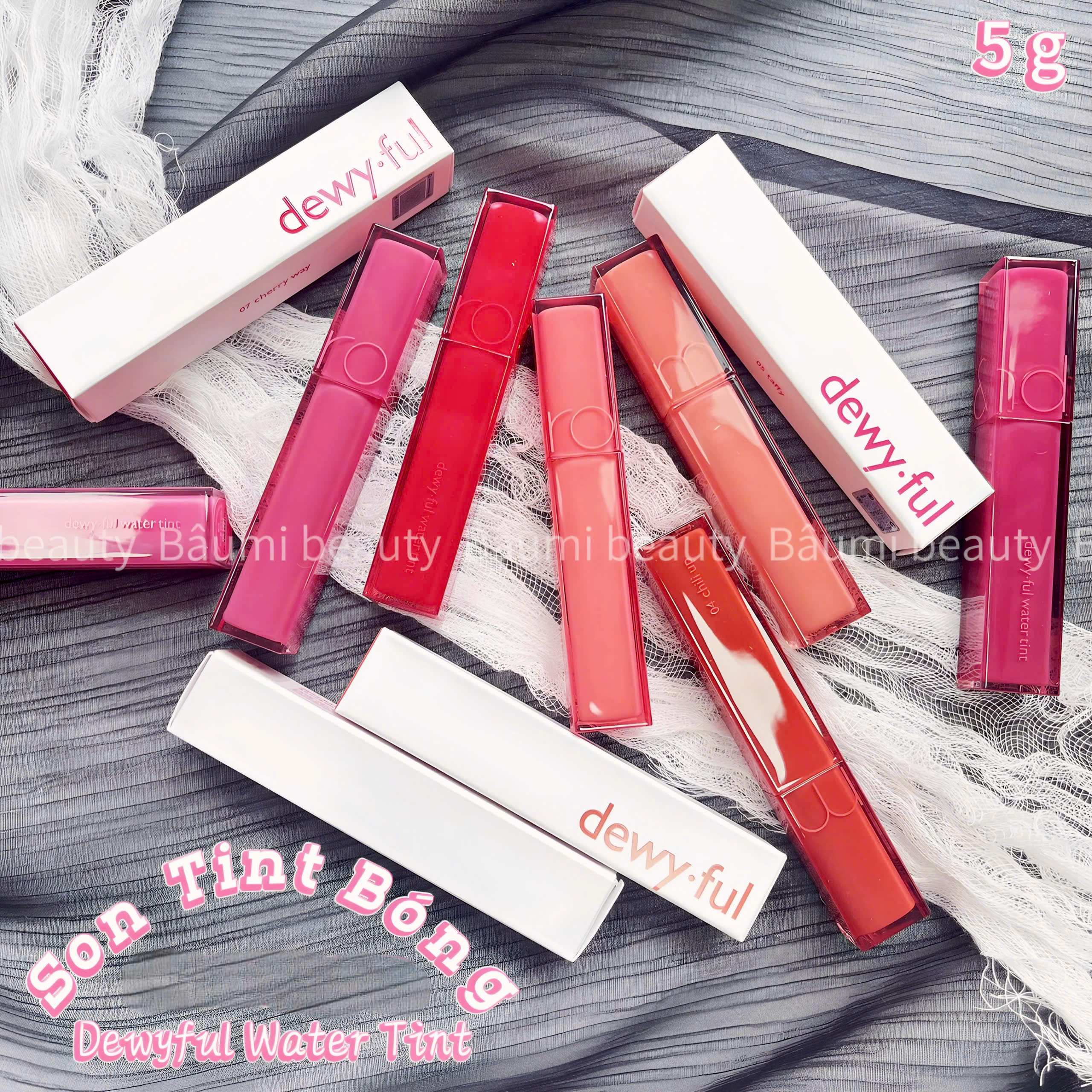 Son tint bóng, siêu lì cho đôi môi căng mọng Romand Dewyful Water Tint 5g - Hàn Quốc #08 Berry Divine