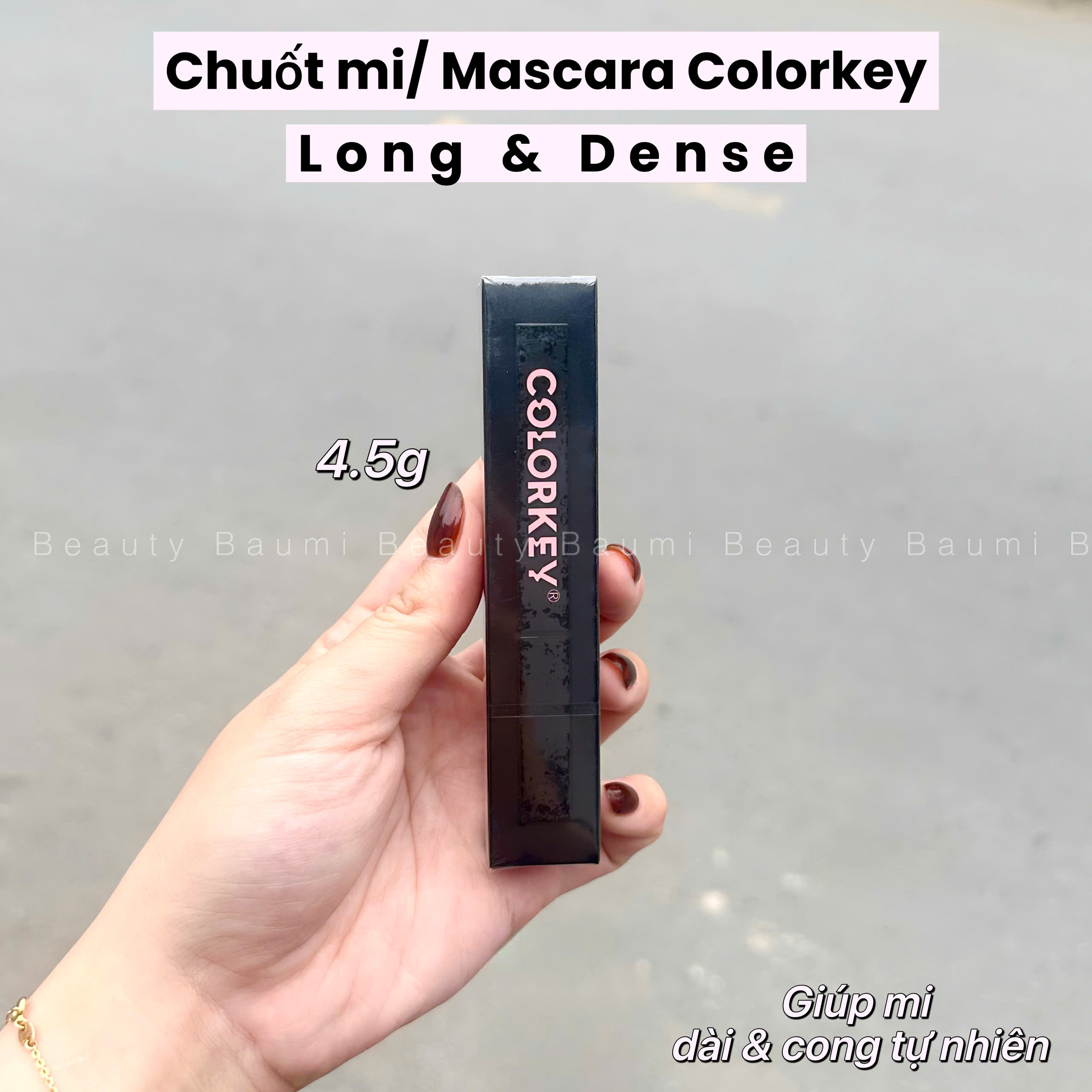 Mascara/ Chuốt mi dài, cong tự nhiên Colorkey Long & Dense 4.5g – Nội địa Trung