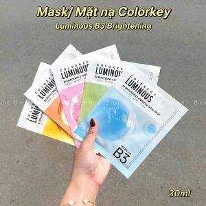 ( Lẻ 1 ) Mask/ Mặt nạ Colorkey Luminous B3 Brightening 30ml #Cica (xanh lá)