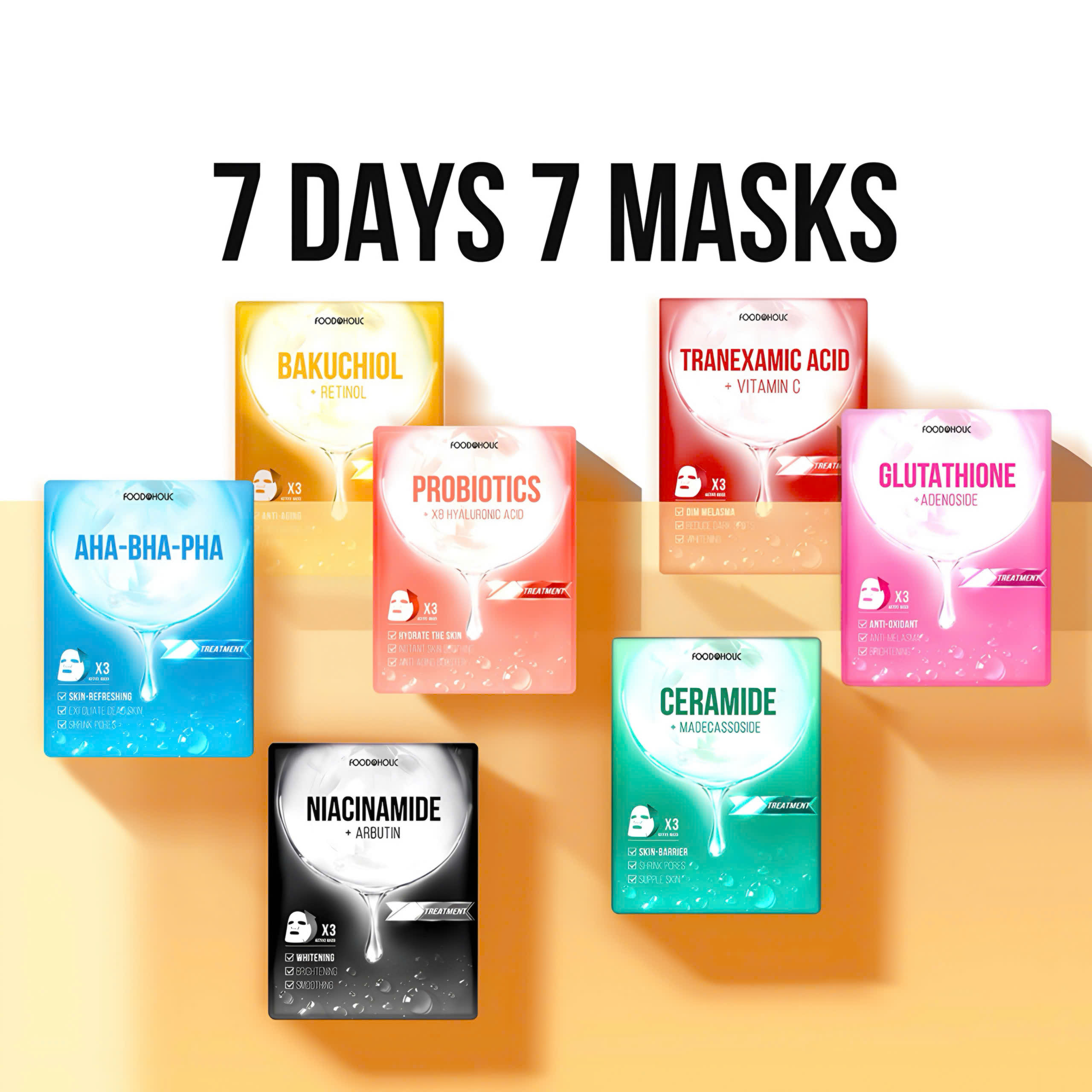 ( Lẻ 1 miếng ) Mặt nạ dưỡng da Foodaholic Treatment Ampoule x3 Active Mask 23ml - Hàn Quốc - Xanh Dương