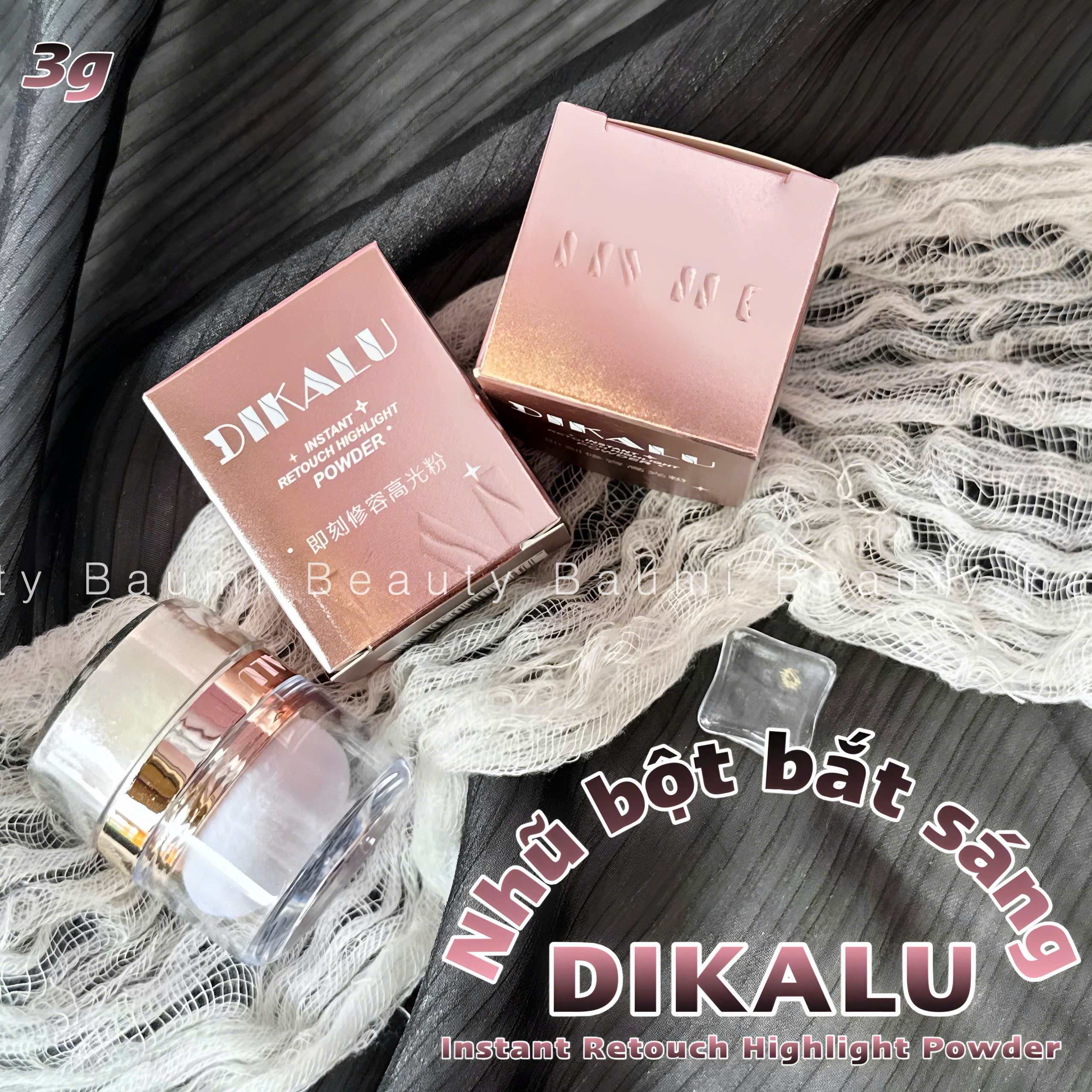 Nhũ bột bắt sáng lấp lánh tự nhiên Dikalu Instant Retouch Highlight Powder 3g - nội địa Trung #02