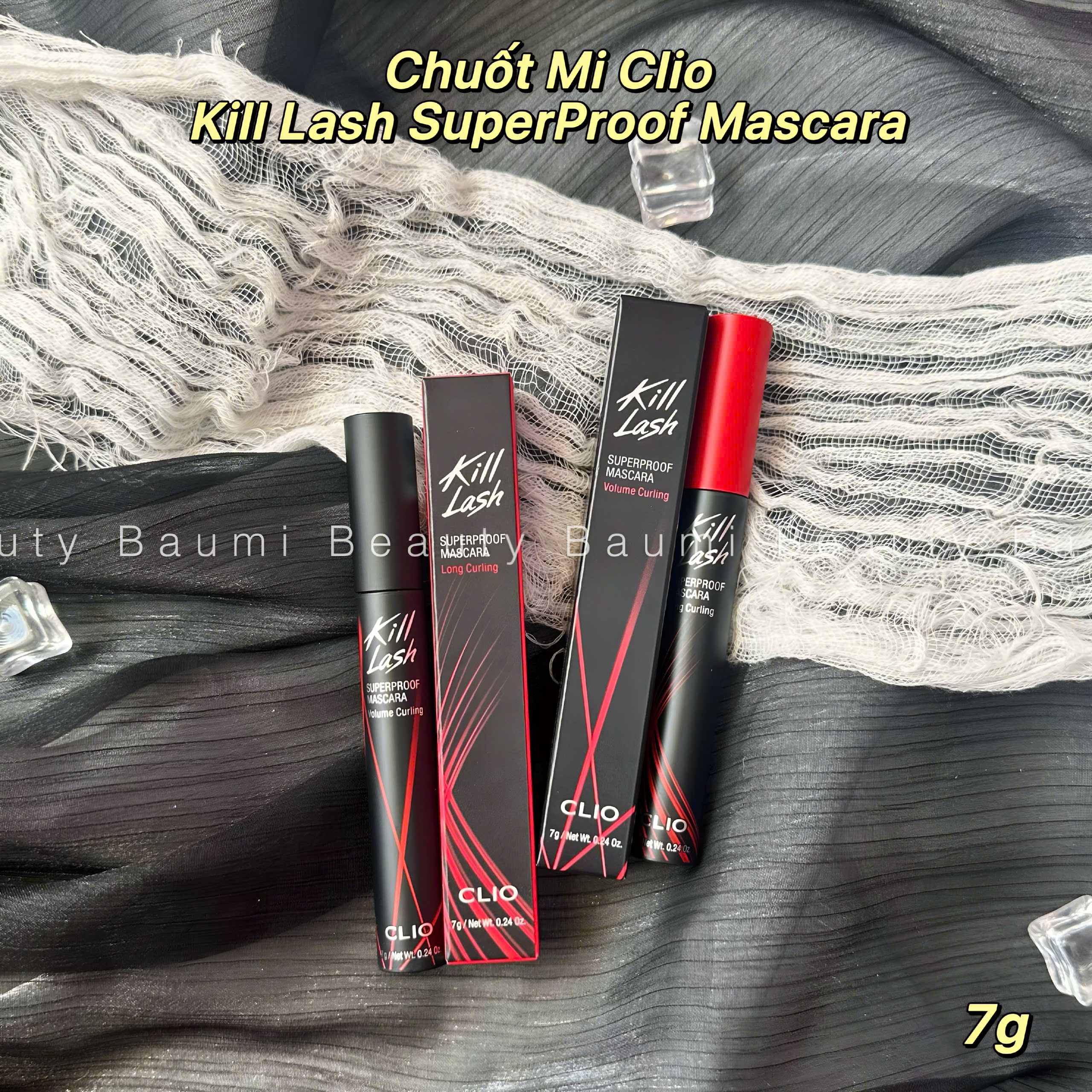 Chuốt mi lâu trôi kháng nước Clio Kill Lash SuperProof Mascara 7g - Hàn Quốc #02 Volume Curling : dày và cong