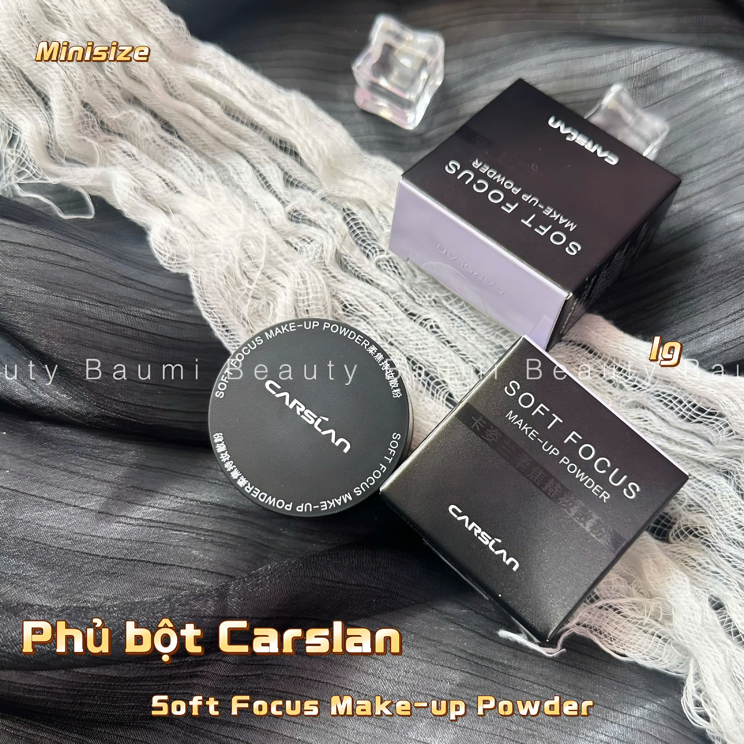(Minisize) Phấn phủ bột kiềm dầu, nâng tone nhẹ nhàng Carslan Soft Focus Make Up Powder 1g - nội địa Trung #01 - Tím