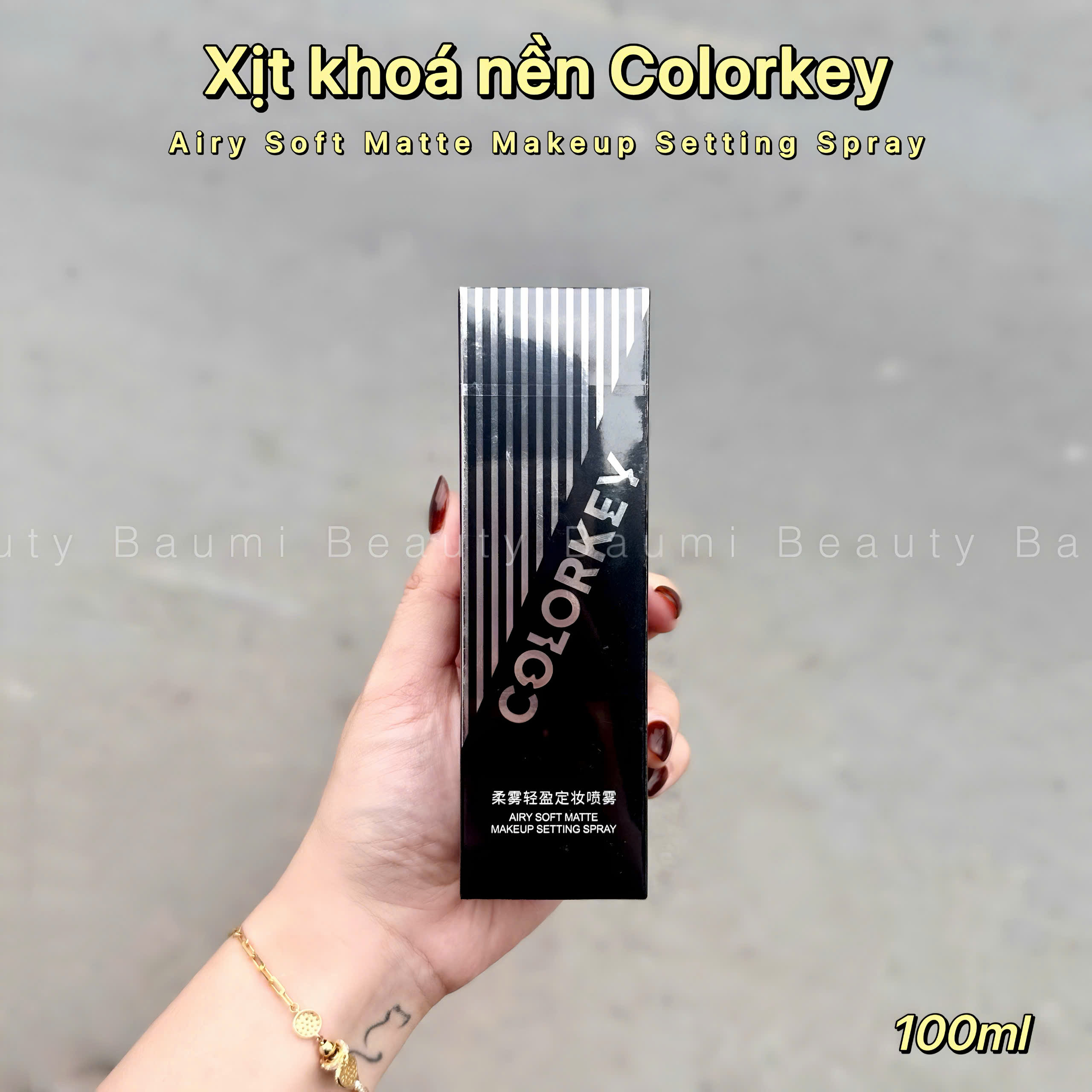 Xịt khoá nền, khóa lớp trang điểm lâu trôi bền màu Colorkey Makeup Setting Spray 100ml - nội địa Trung