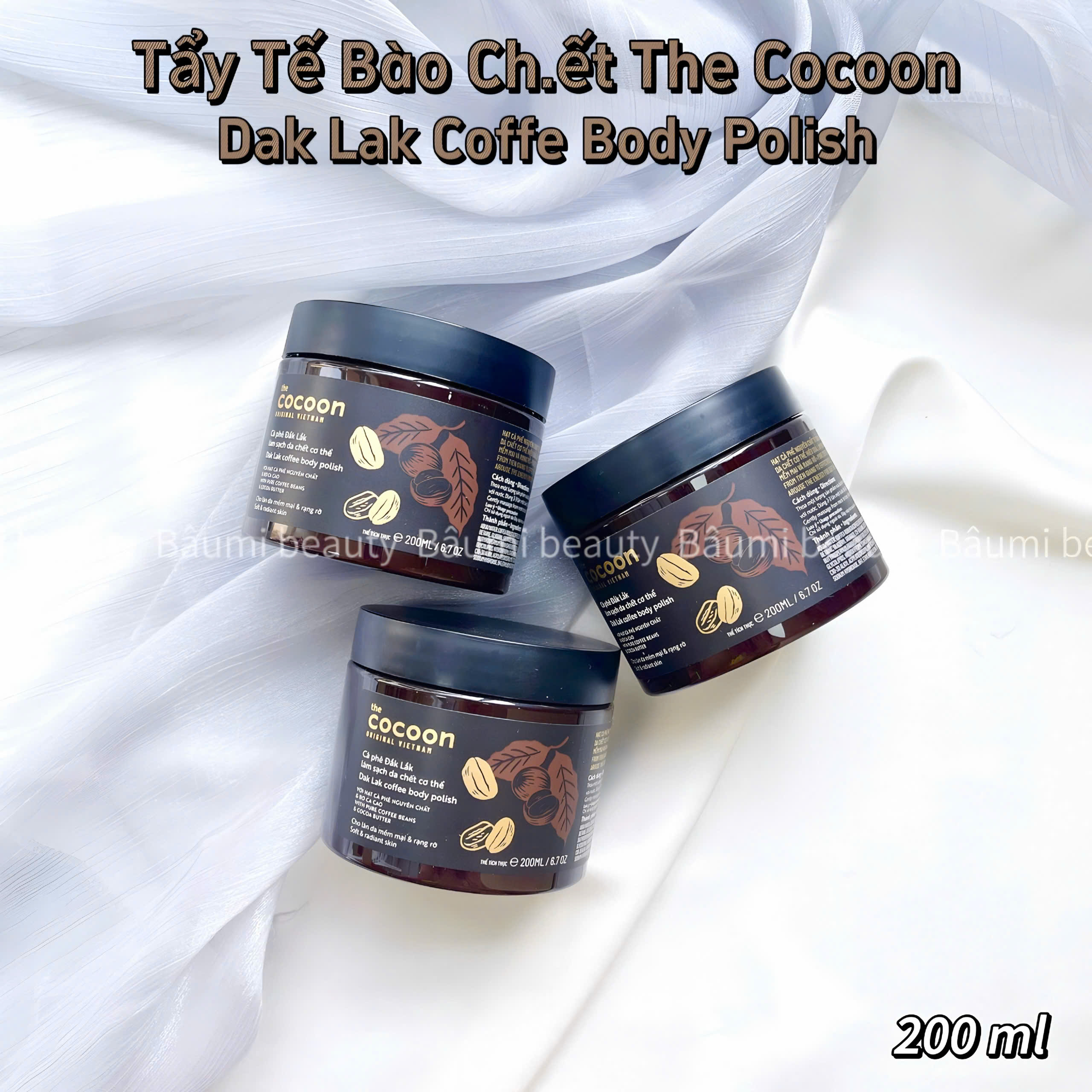 Tẩy tế bào chết cơ thể cà phê The Cocoon Dak Lak Coffee Body Polish 200ml - chính hãng Việt Nam