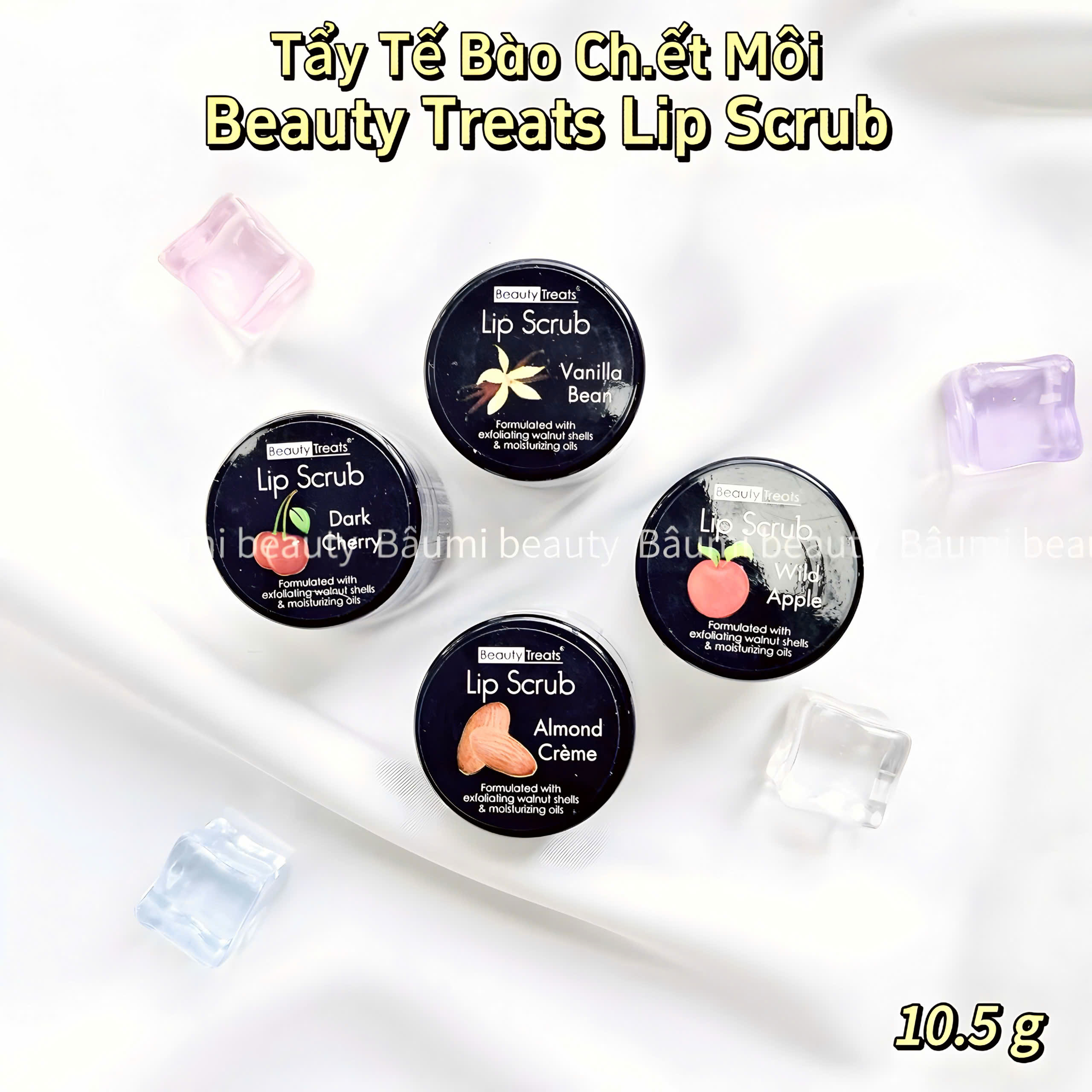 Tẩy tế bào chết môi, giúp môi mịn màng, giảm bong tróc Lip Scrub Beauty Treats 10.5g - Mỹ