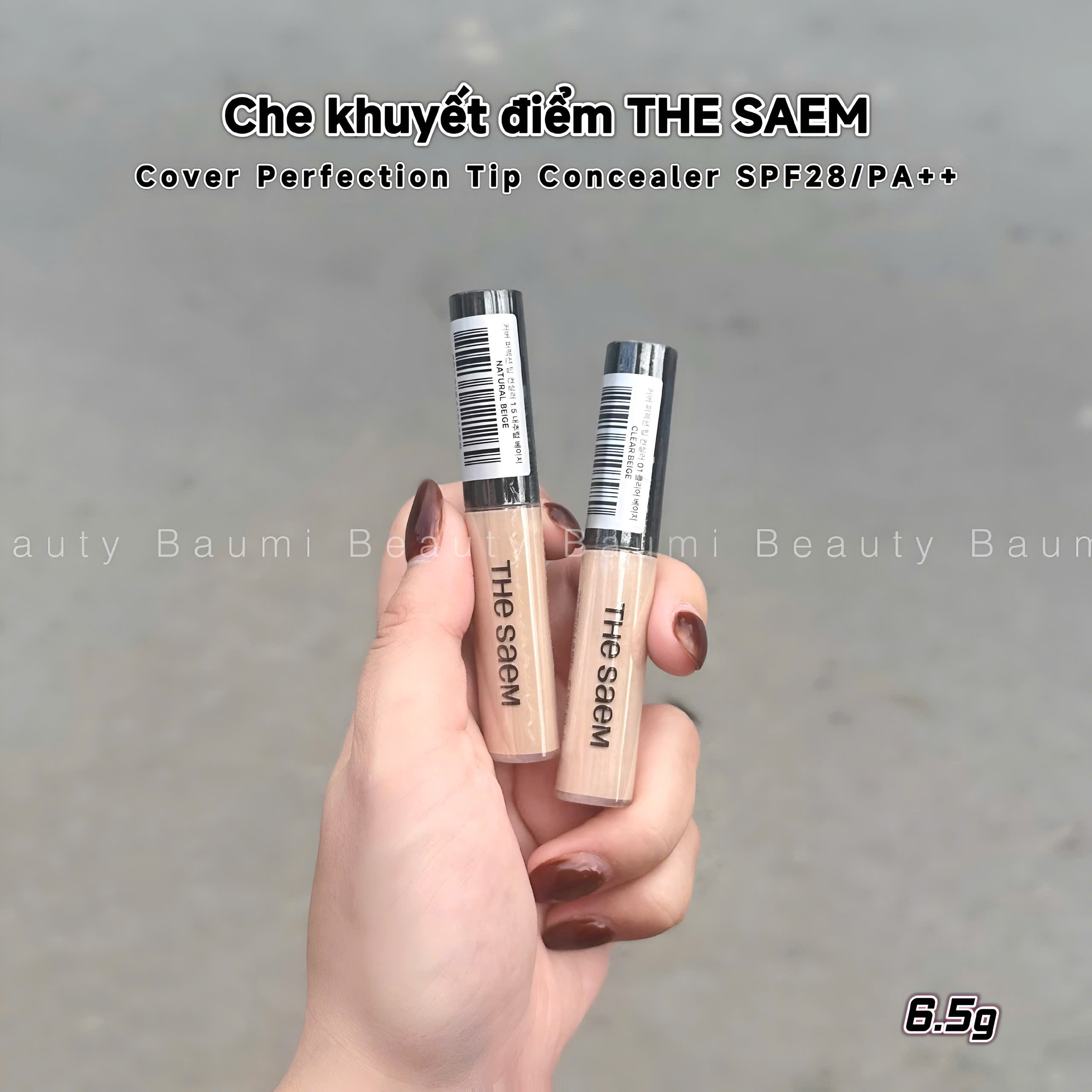 (Mẫu mới) Kem che khuyết điểm mỏng nhẹ, che phủ cao The Seam Cover Perfection Tip Concealer 6.5g - Hàn Quốc #1.5 Nature Beige