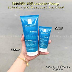 Sữa rửa mặt dạng gel sạch sâu & kiềm dầu Laroche Posay Effaclar phù hợp da nhạy cảm, dầu mụn - Pháp #200ml