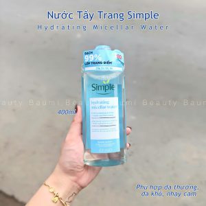 Nước tẩy trang dịu nhẹ da nhạy cảm Simle Water Kind To Skin Micellar Cleansing Water 400ml - Anh