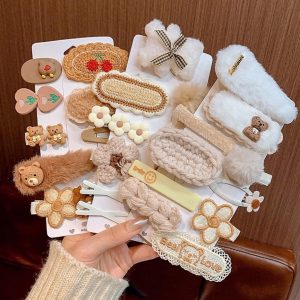 Set 10 kẹp tách lông màu trà sữa dễ thương nhiều kiểu V10KLTS