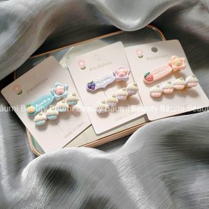 Set 2 kẹp tóc mái mỏ vịt hoạ tiết charm cute đáng yêu S2KC19