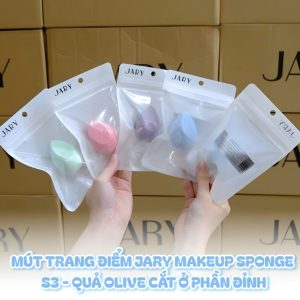 ( Lẻ 1 cái ) Mút trang điểm tán kem nền JARY Makeup Sponge Unbox - S3 Oliu vạt chéo ( Màu ngẫu nhiên )