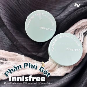 Phấn phủ bột trong suốt kiềm dầu, lâu trôi Innisfree No Sebum Mineral Powder 5gr - Hàn Quốc