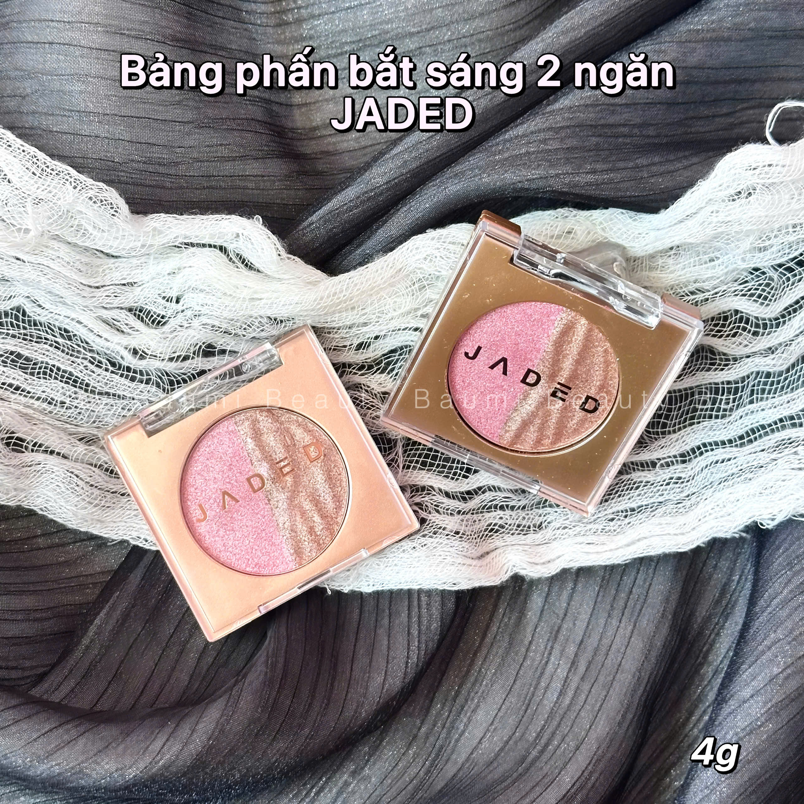 Phấn bắt sáng/highlight 2 ngăn JADED 4g - Nội Đia Trung #02