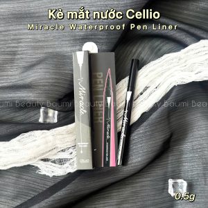 Eyeliner/ Bút kẻ mắt nước đầu dạ mềm không lem trôi Cellio Miracle Waterproof Pen Liner 0.5g - Hàn Quốc