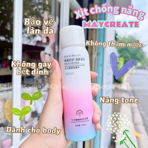 Xịt chống nắng toàn thân nâng tone tức thì, makeup body Maycreate 150ml - Nội địa Trung
