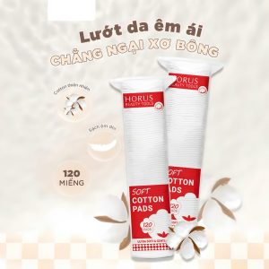 Bông tẩy trang mềm mại không xơ, lướt da êm ái Horus Soft Cotton Pads 120 miếng