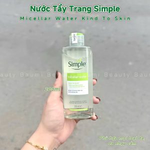 Nước tẩy trang, cấp ẩm dịu nhẹ cho da nhạy cảm Simple Water Kind To Skin Micellar Cleansing Water 200ml - Anh