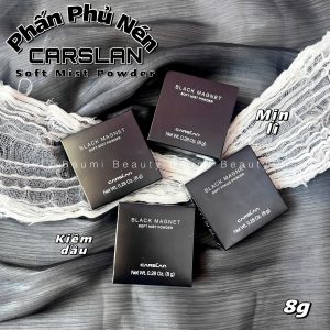 Phấn phủ nén mịn lì, kiềm dầu, đều màu da Carslan Black Magnet Soft Mist Powder 8g