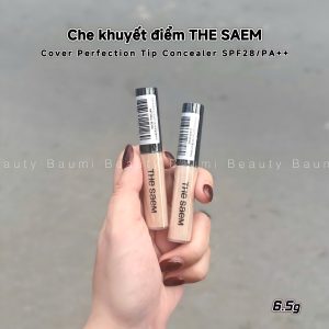 (Mẫu mới) Kem che khuyết điểm mỏng nhẹ, che phủ cao The Saem Cover Perfection Tip Concealer 6.5g - Hàn Quốc