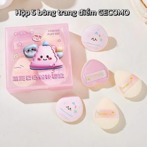 Hộp 5 mút mini dễ thương xỏ ngón che khuyết điểm GECOMO Powder Puff Set 