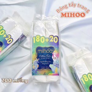 Bông tẩy trang Mihoo Cotton Pads tròn mịn không xước da 200 miếng - Hàn Quốc