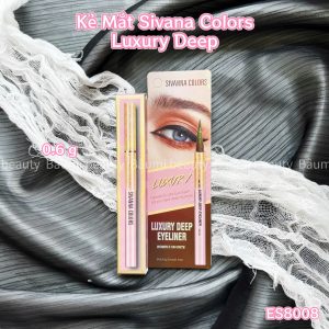 Bút Kẻ Mắt Nước/ Eyeliner mực chuẩn, bền màu, đầu dạ mềm nhỏ Sivanna ES8008 Luxury Deep 0.6g - Thái Lan