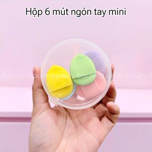 Hộp 5 Mút Tán Kem Ngón Tay Mini Hình Giọt Nước Makeup Tiện Lợi H5M39