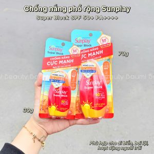 Sữa chống nắng bảo vệ da cực mạnh Sunplay Super Block phổ siêu rộng SPF50+ PA++++ 30g/70g - Việt Nam