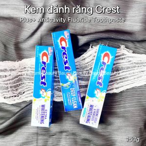 Kem đánh răng sạch sâu, trắng sáng Crest Plus+ Anticavity Fluoride Toothpaste 153g/ 161g - Mỹ