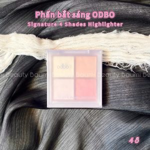 Phấn bắt sáng Odbo 4 ô màu sáng mịn tự nhiên Signature 4 Shades Highlighter OD1318 - Thái Lan
