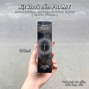 Xịt khoá nền, khoá makeup bền lì, lâu trôi, ngăn xuống tông Pramy Moisturizing Setting Spray Matte Finish 100ml