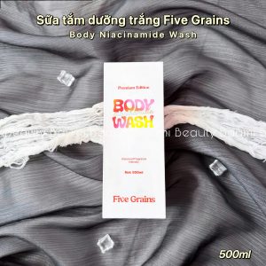 [  Phiên bản cao cấp ] Sữa tắm làm sạch, dưỡng ẩm, sáng da Five Grains Body Niacinamide Wash 500ml - Việt Nam 