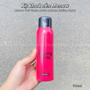 Xịt khoá nền cấp ẩm, lâu trôi Menow Soft Gayze Matte Makeup Setting Spray 100ml