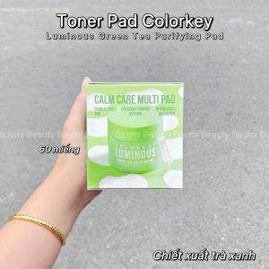 Toner Pad/ Nước cân bằng dạng miếng trà xanh Colorkey Luminous Green Tea Purifying Pad 220ml - 60 miếng
