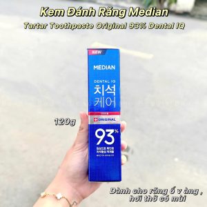 Kem đánh răng giảm ố vàng, hơi thở thơm mát Median Tartar Toothpaste Original 93% Dental IQ 120g - Hàn Quốc