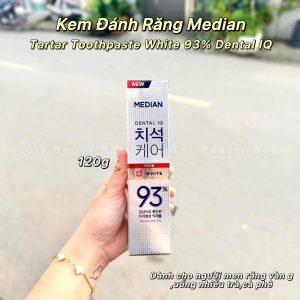 Kem đánh răng trắng sáng, thơm mát Median Tartar Toothpaste White 93% Dental IQ 120g - Hàn Quốc