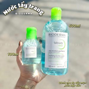 Nước tẩy trang sạch sâu, kiềm dầu cho da dầu mụn Bioderma Sébium H2O Solution Micellaire 100ml/ 500ml - Pháp