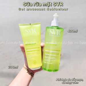 Sữa rửa mặt dạng gel cho da dầu mụn, thông thoáng lỗ chân lông, giảm mụn, sạch sâu SVR Sebiaclear Gel Moussant - Pháp