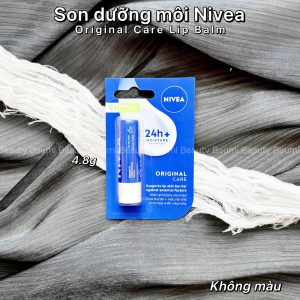 Son dưỡng môi dạng thỏi, cấp ẩm, mềm môi Nivea 24h Moisture Original Care Lip Balm 4.8g - Đức