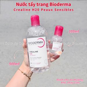 Nước tẩy trang sạch sâu, dịu nhẹ cho da nhạy cảm Bioderma Crealine H20 500ml/ 100ml - Pháp