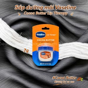 Sáp dưỡng môi mềm mại hương bơ cacao Vaseline Cocoa Butter Lip Therapy 7g - Mỹ