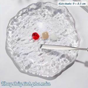 Khay dàn nền, dĩa thuỷ tinh pha nền, phấn phủ, pha màu vân nước trong suốt CDTTPN45