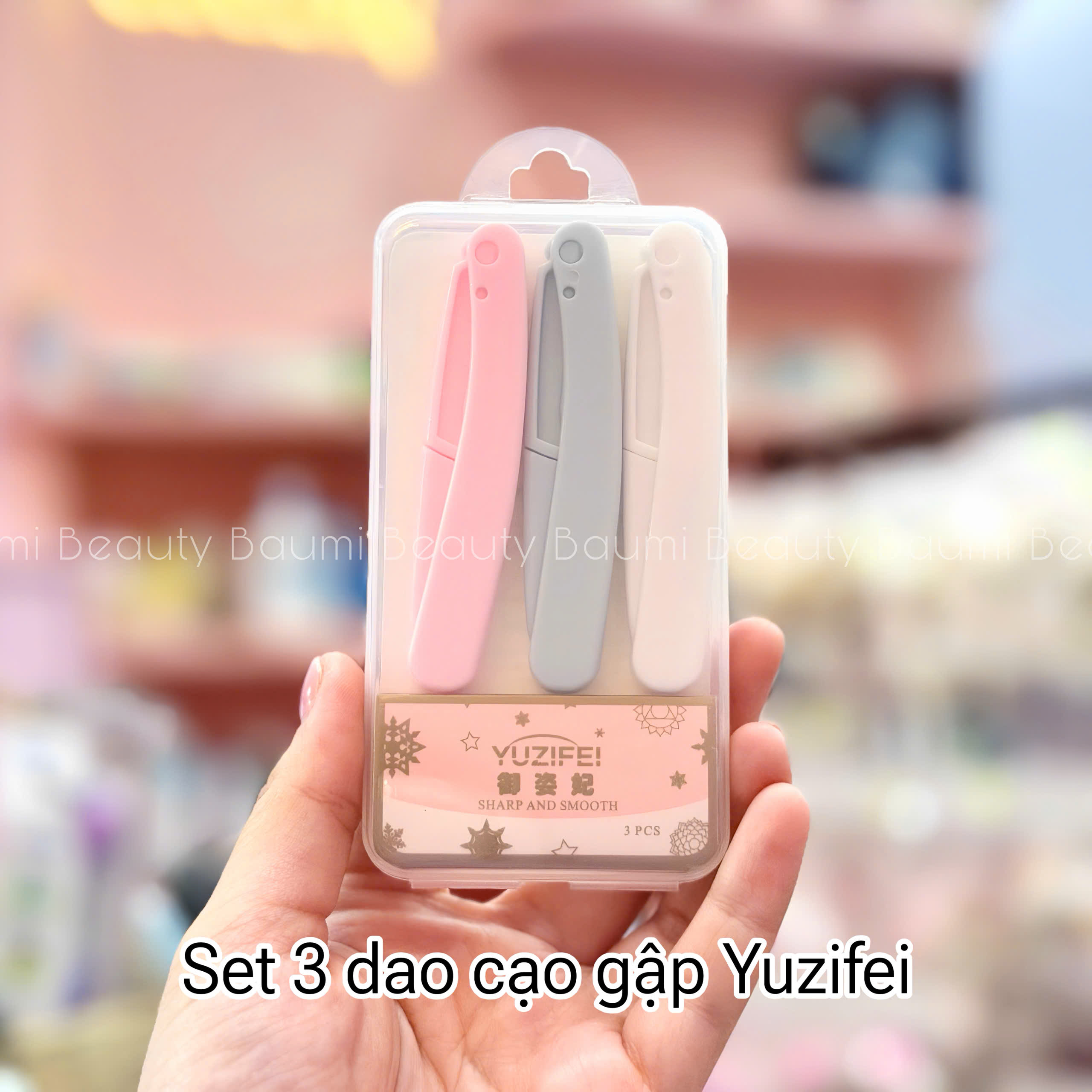 Set 3 dao cạo gấp Yuzifei nhỏ gọn, sắc mịn, an toàn S3DC32