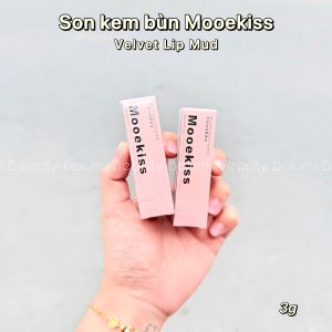 Son kem bùn mịn lì, che vân môi Mooekiss Velvet Lip Mud 3g