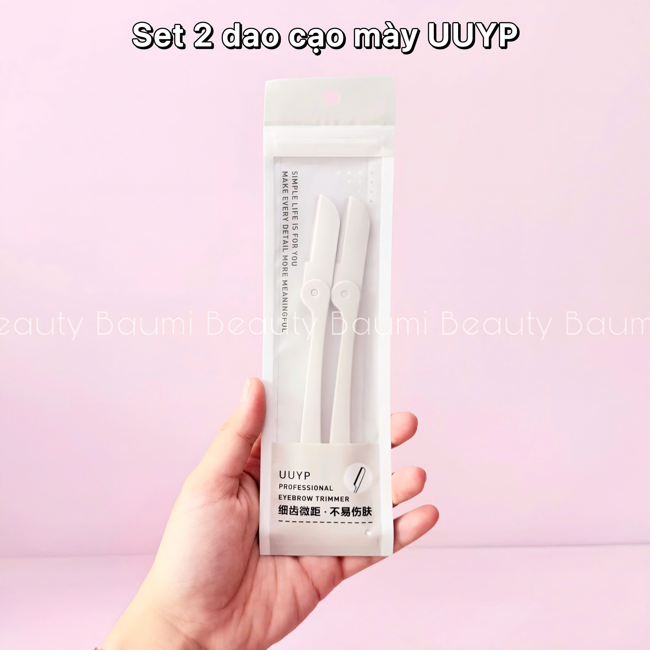 Set 2 dao cạo chân mày gọn gàng, sắc nét, an toàn UUYP Professional Eyebrow Trimmer