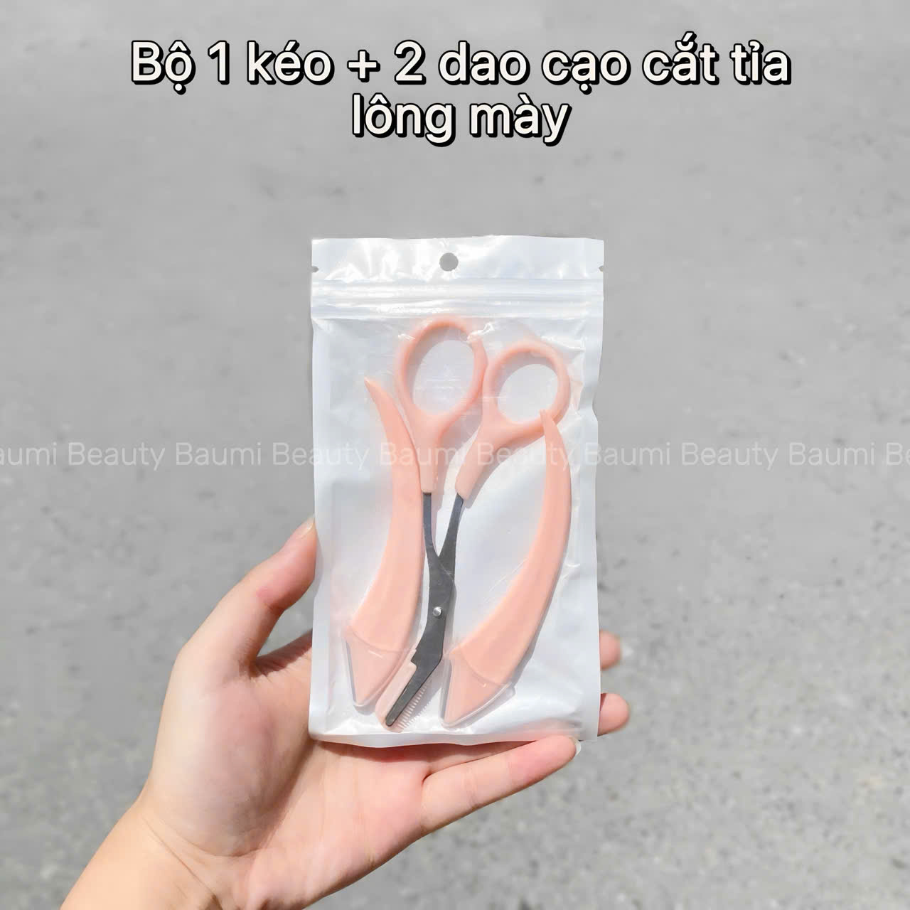 Bộ dụng cụ dao cạo vòng cung, kéo cắt tỉa lông mày dễ thao tác, hỗ trợ trang điểm an toàn BKCT45
