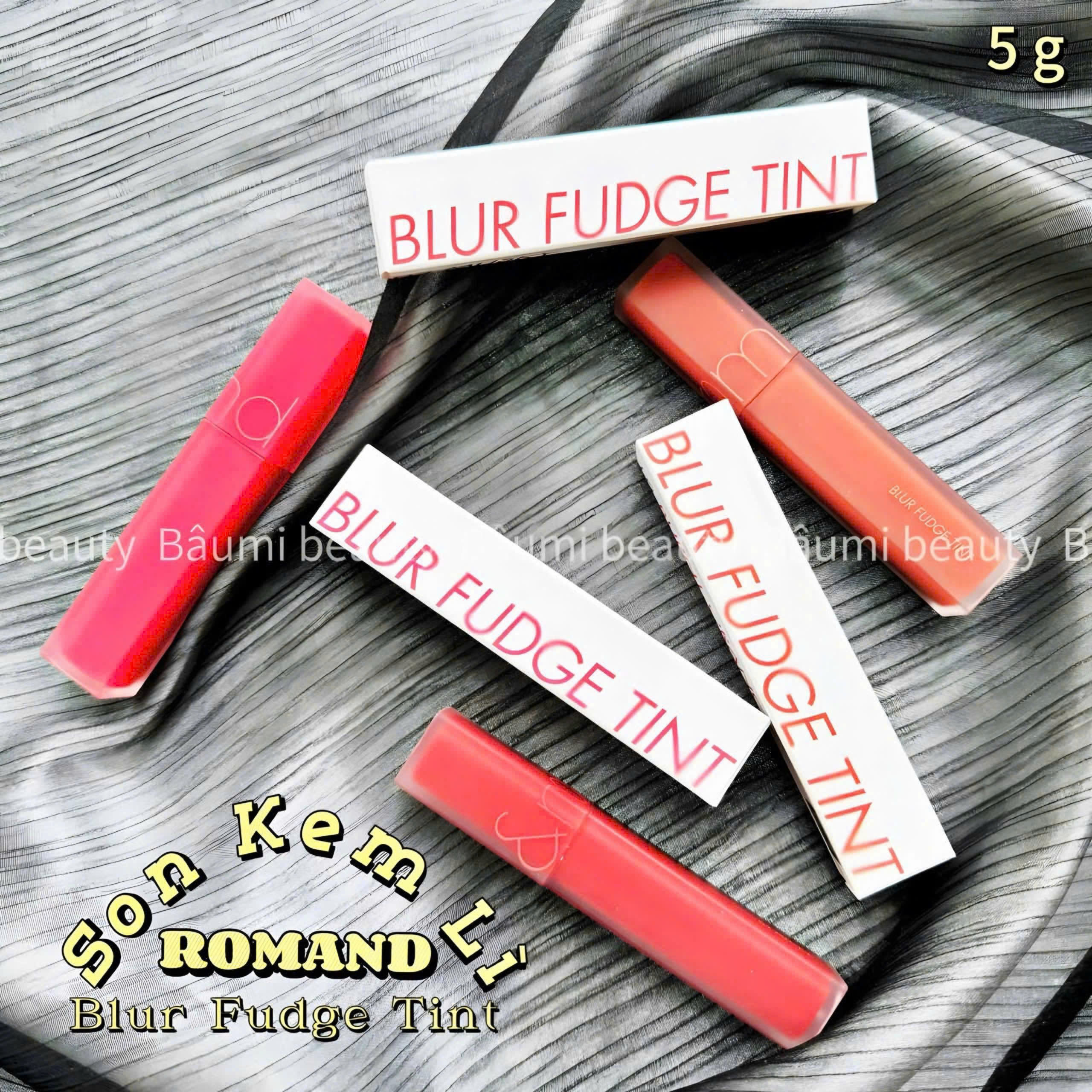 Son kem mịn lì, lên màu hiệu ứng mờ đẹp Romand Blur Fudge Tint 5g - Hàn Quốc